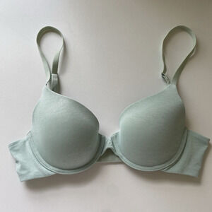 Victoria's Secret Uplift Semi Demi Bra Light Green Size 32B Padded Underwire